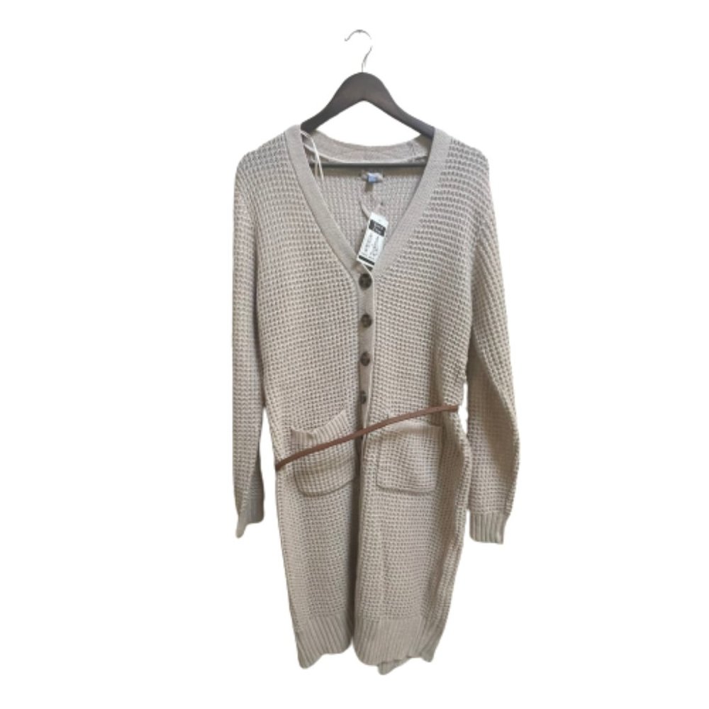 Yarn & Sea Women's Waffle Knit Button Down Cardigan Sweater XL